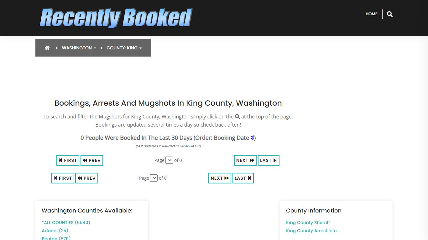 Bookings, Arrests and Mugshots in King County, Washington - Recently Booked